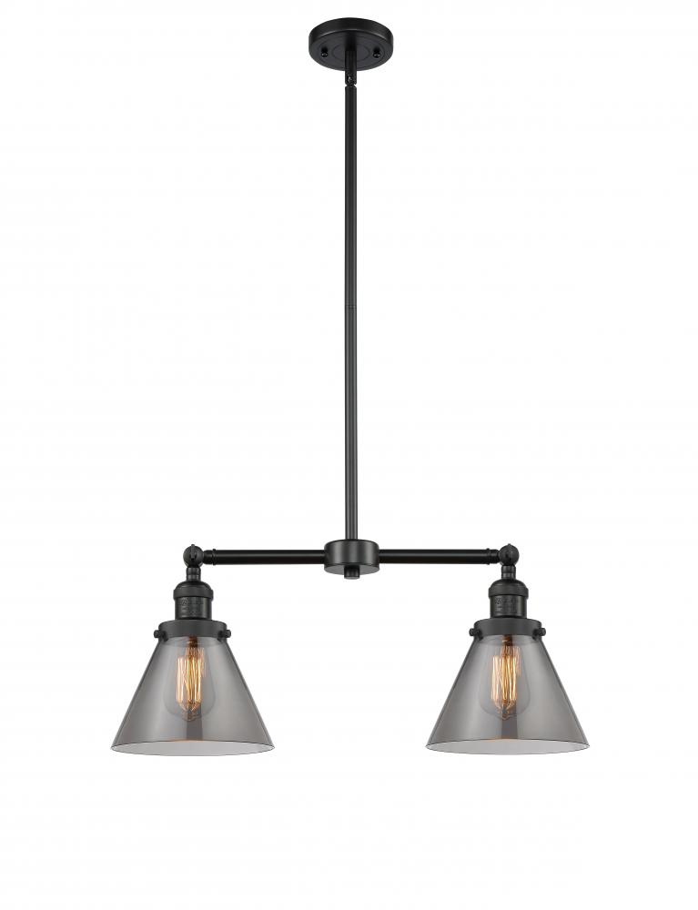 Cone - 2 Light - 21 inch - Matte Black - Stem Hung - Island Light