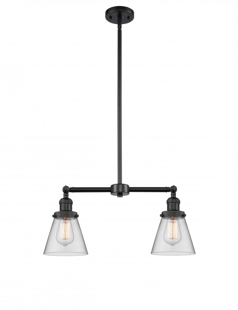 Cone - 2 Light - 21 inch - Matte Black - Stem Hung - Island Light