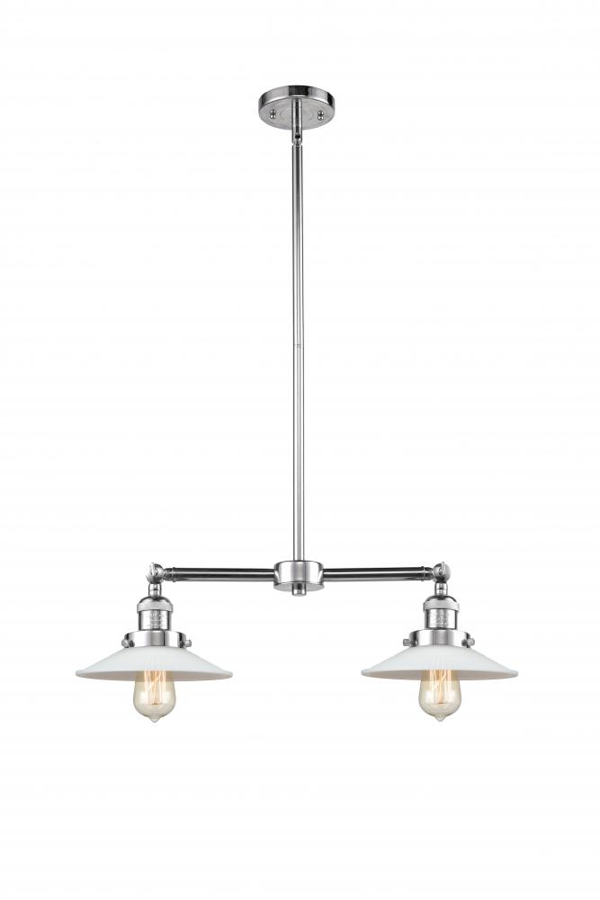 Halophane - 2 Light - 21 inch - Polished Chrome - Stem Hung - Island Light