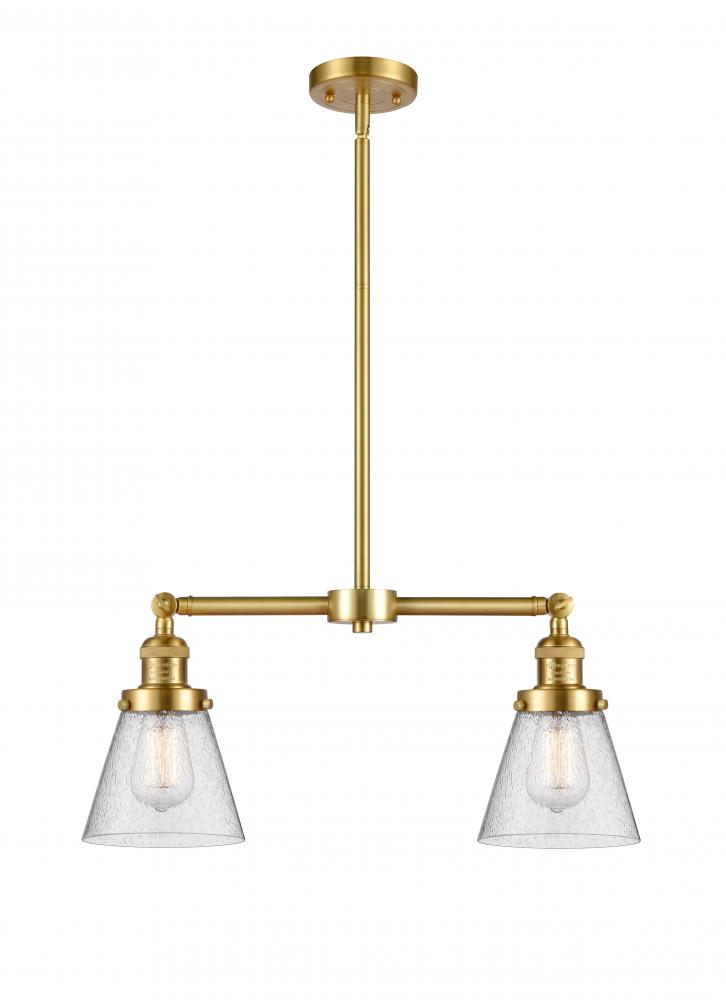 Cone - 2 Light - 21 inch - Satin Gold - Stem Hung - Island Light