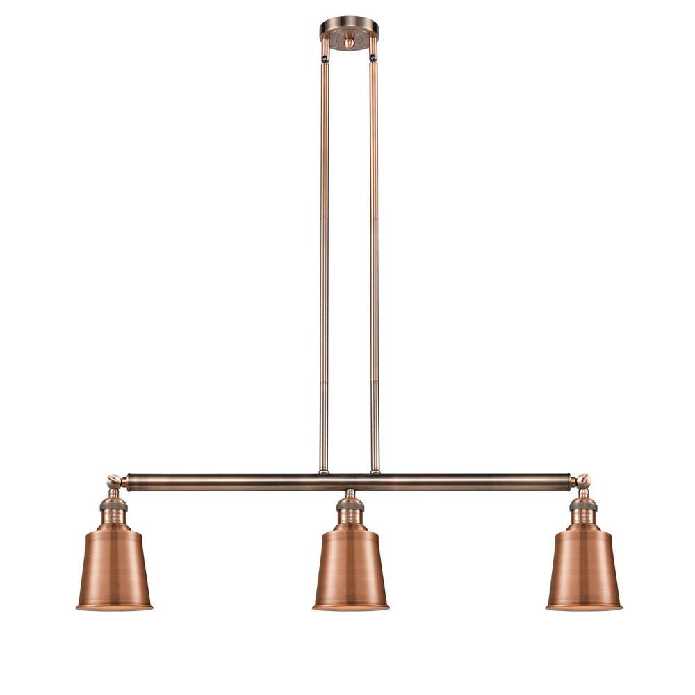 Addison - 3 Light - 38 inch - Antique Copper - Stem Hung - Island Light