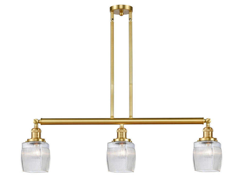 Colton - 3 Light - 38 inch - Satin Gold - Stem Hung - Island Light