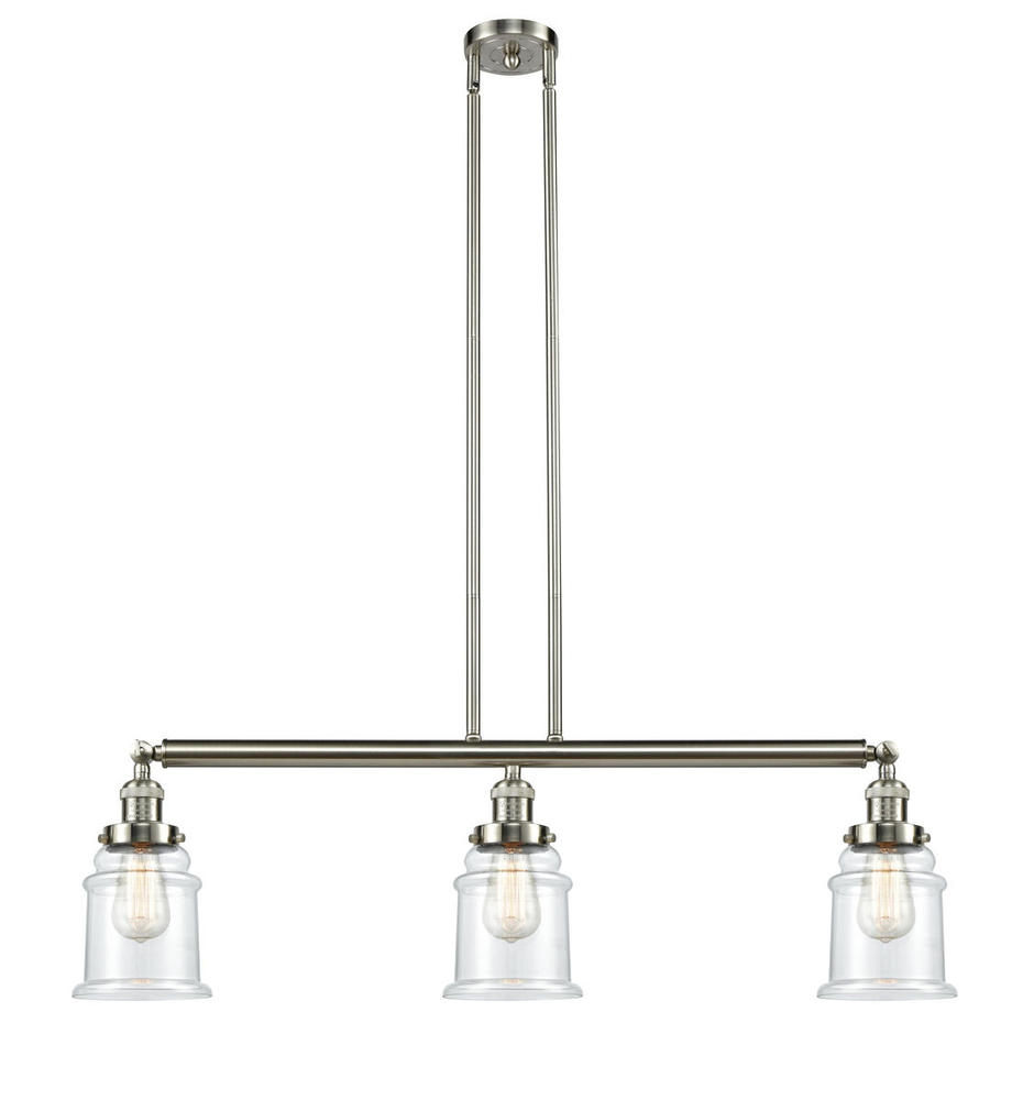 Canton - 3 Light - 39 inch - Brushed Satin Nickel - Stem Hung - Island Light