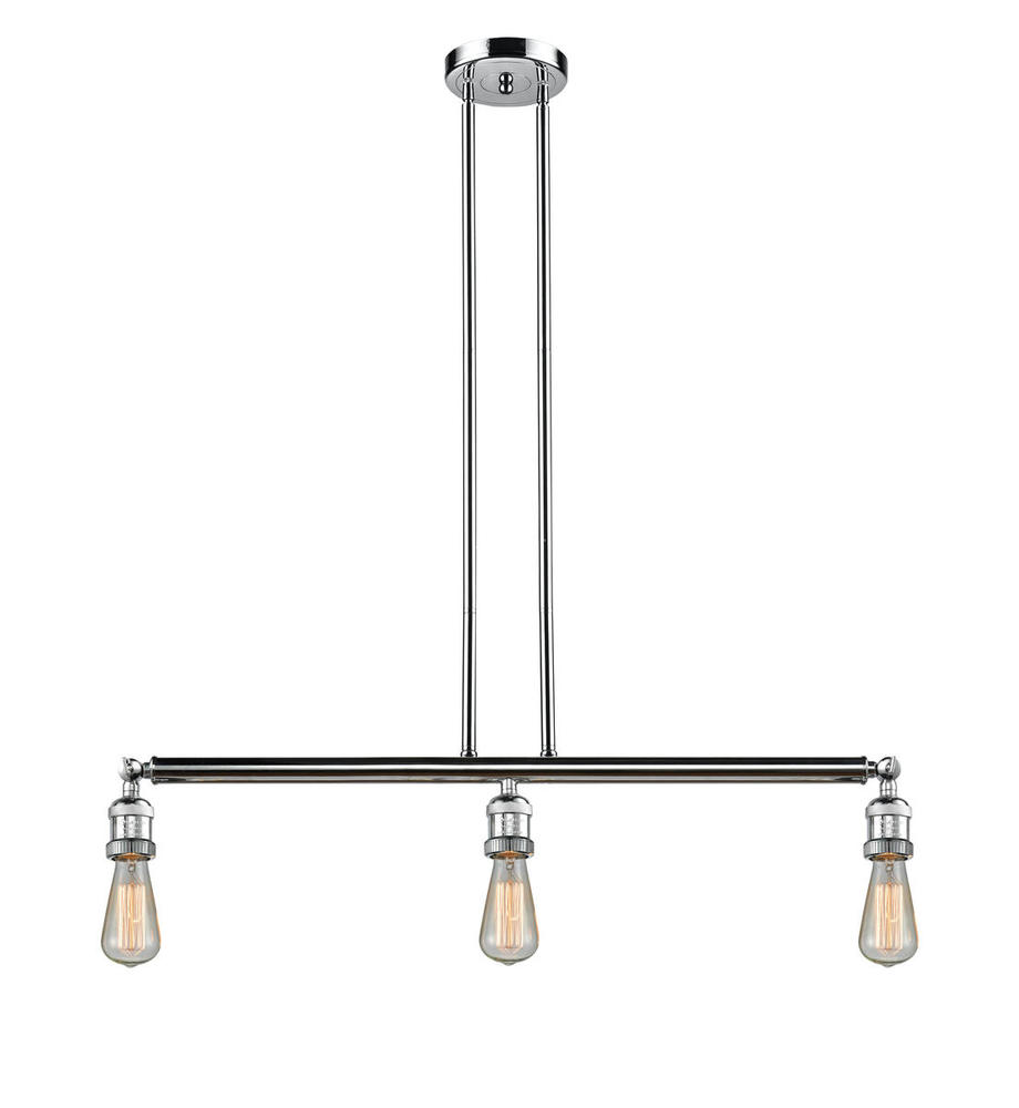 Bare Bulb - 3 Light - 38 inch - Polished Chrome - Stem Hung - Island Light