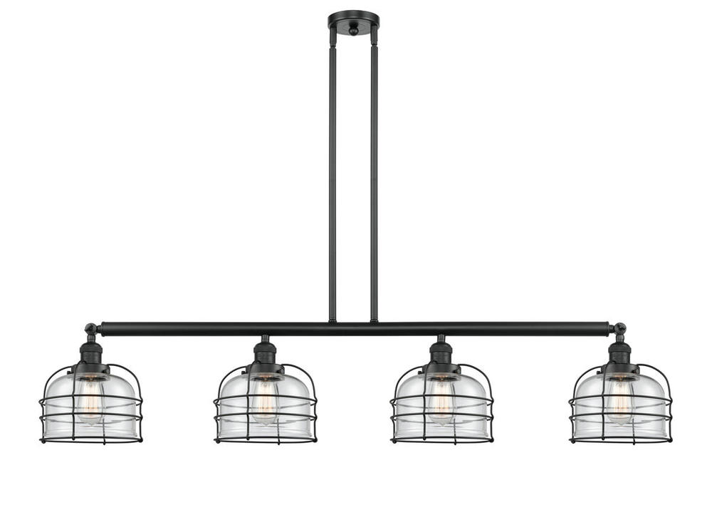 Bell Cage - 4 Light - 53 inch - Matte Black - Stem Hung - Island Light