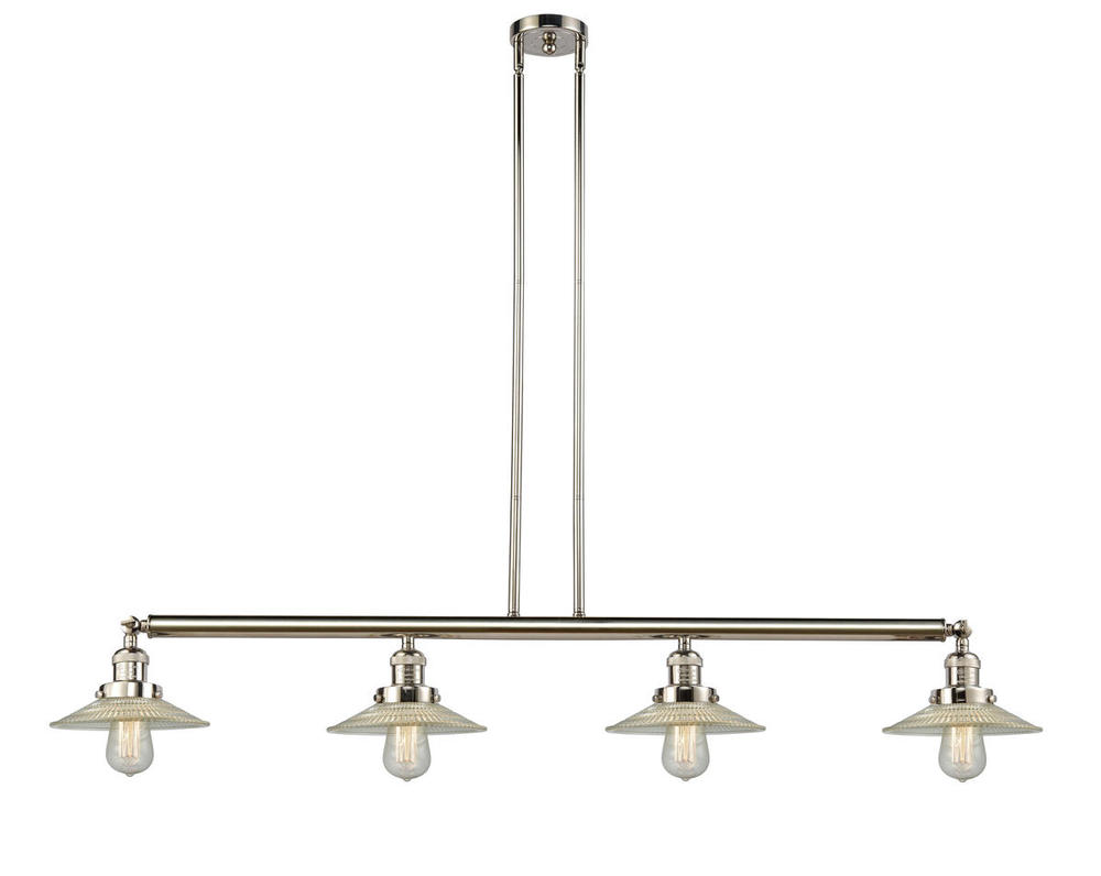 Halophane - 4 Light - 53 inch - Polished Nickel - Stem Hung - Island Light