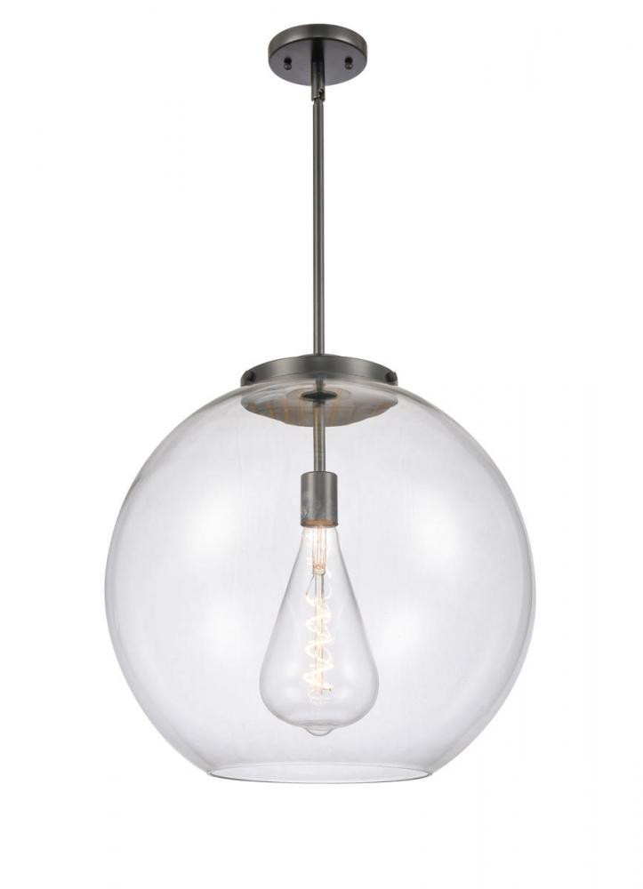 Athens - 1 Light - 18 inch - Matte Black - Cord hung - Pendant