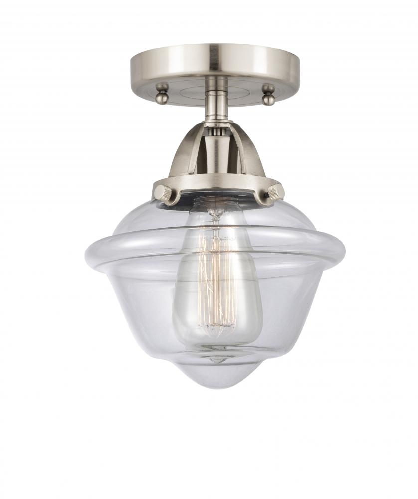 Oxford - 1 Light - 8 inch - Brushed Satin Nickel - Semi-Flush Mount