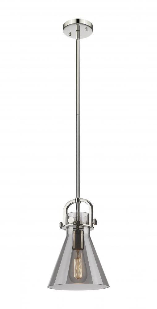 Newton Cone - 1 Light - 8 inch - Satin Nickel - Mini Pendant