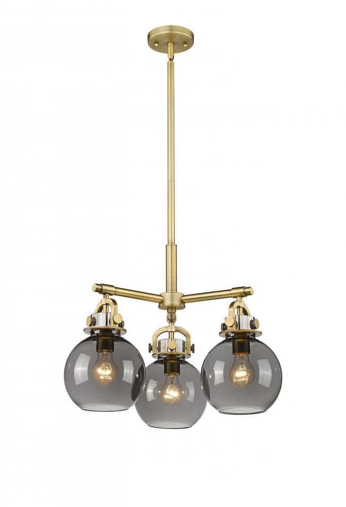 Newton Sphere - 3 Light - 21 inch - Brushed Brass - Pendant