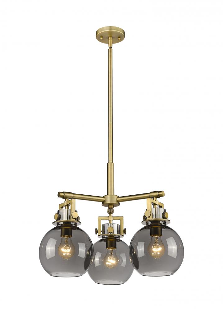 Newton Sphere - 3 Light - 21 inch - Brushed Brass - Pendant