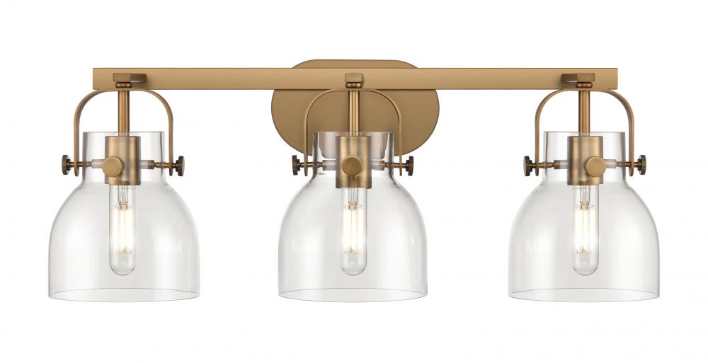 Pilaster II Bell - 3 Light - 27 inch - Brushed Brass - Bath Vanity Light