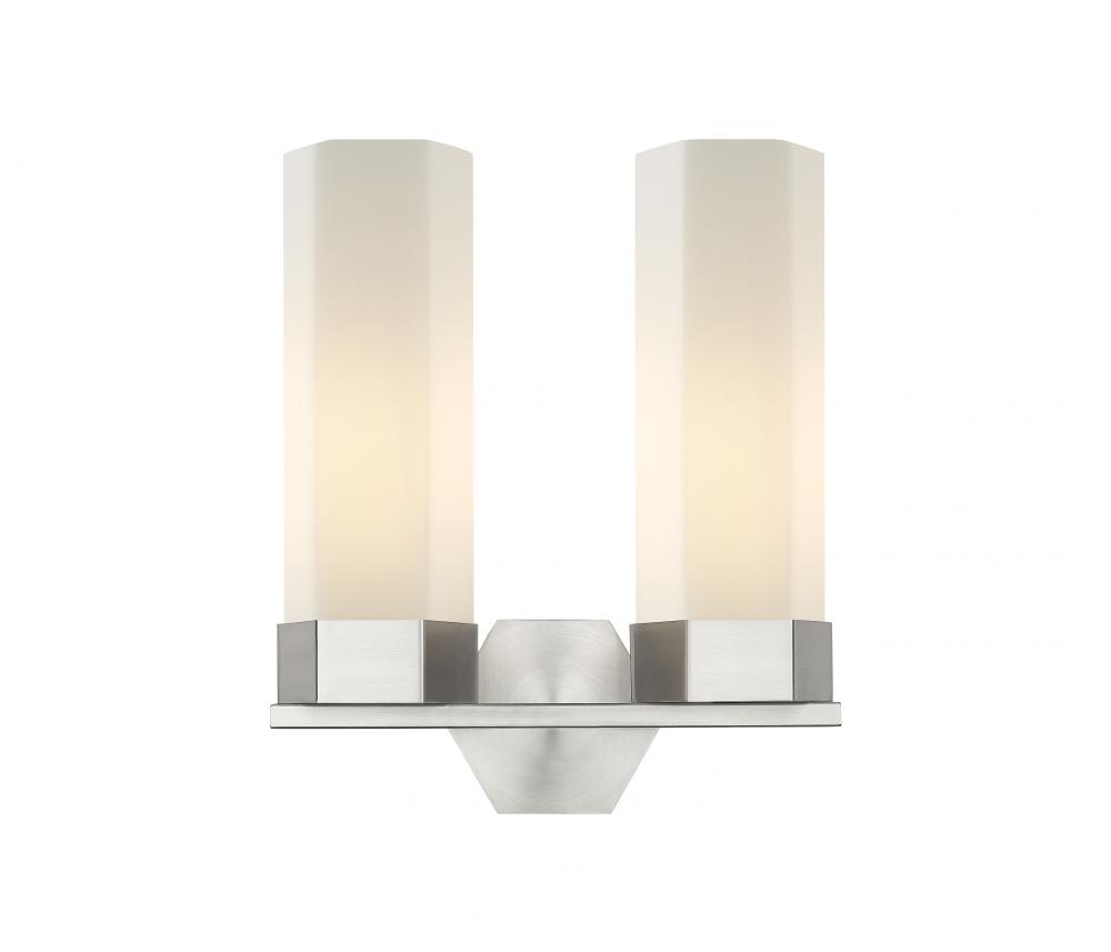 Claverack - 2 Light - 13 inch - Satin Nickel - Bath Vanity Light