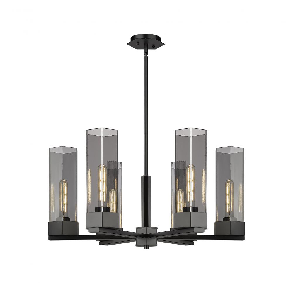 Claverack - 6 Light - 28 inch - Matte Black - Chandelier