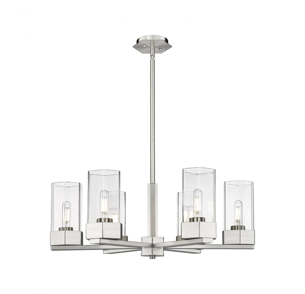 Claverack - 6 Light - 28 inch - Satin Nickel - Chandelier