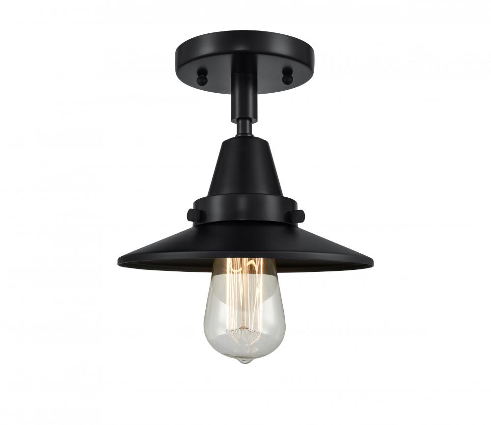 Railroad - 1 Light - 8 inch - Matte Black - Flush Mount