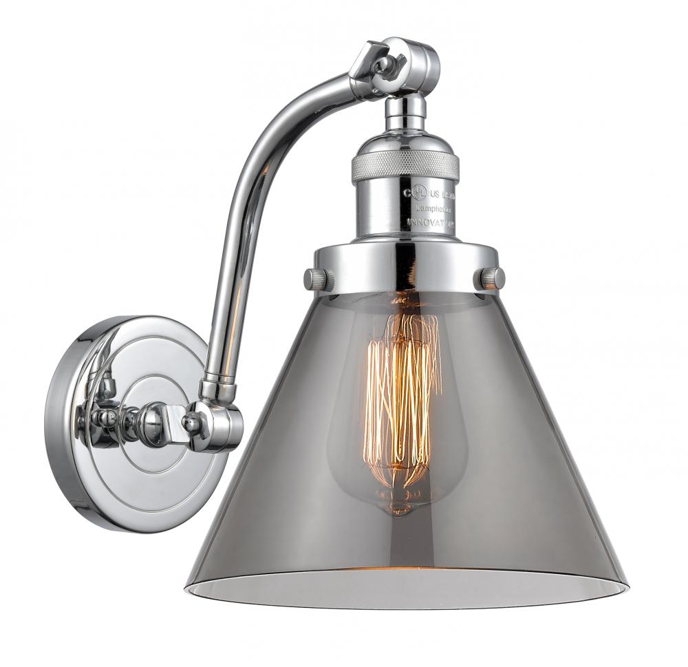 Cone - 1 Light - 8 inch - Polished Chrome - Adjustable Sconce