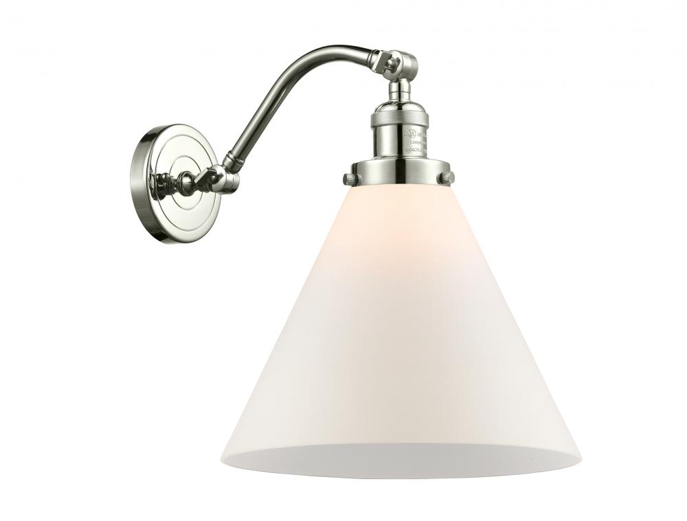 Cone - 1 Light - 12 inch - Polished Nickel - Adjustable Sconce