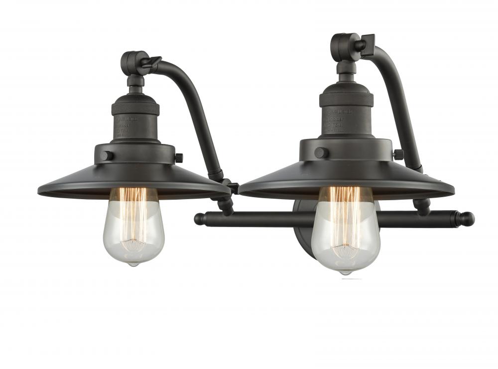 Railroad - 2 Light - 18 inch - Oil Rubbed Bronze - Bath Vanity Light