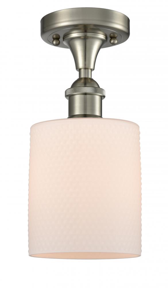 Cobbleskill - 1 Light - 5 inch - Brushed Satin Nickel - Semi-Flush Mount