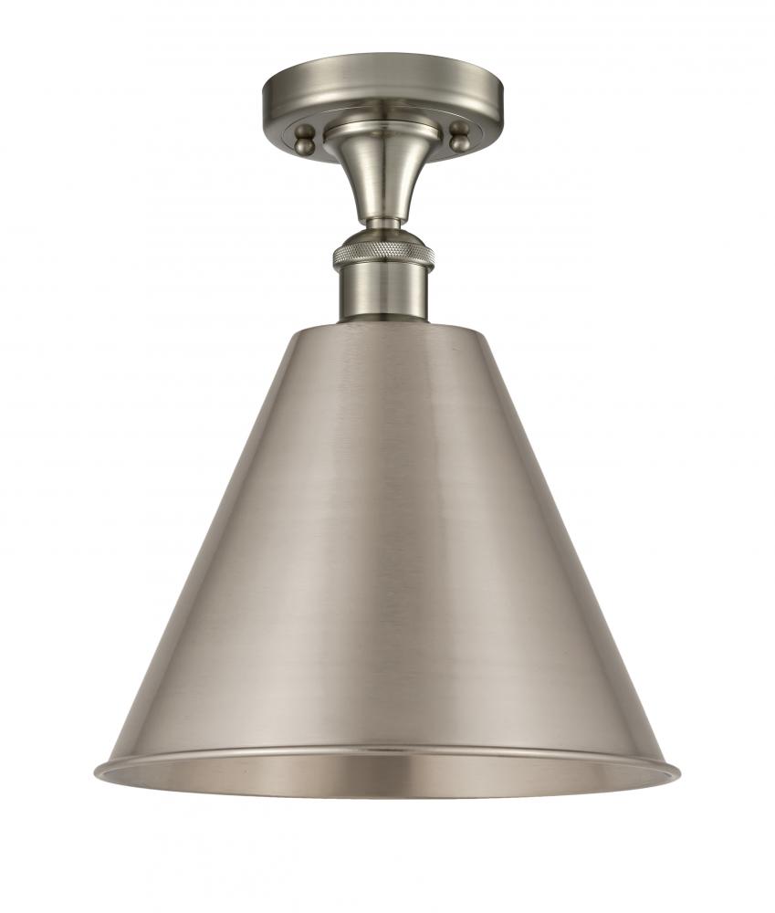 Berkshire - 1 Light - 12 inch - Brushed Satin Nickel - Semi-Flush Mount