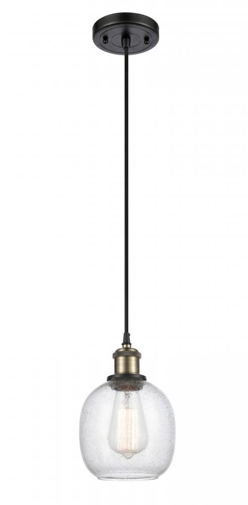 Belfast - 1 Light - 6 inch - Black Antique Brass - Cord hung - Mini Pendant