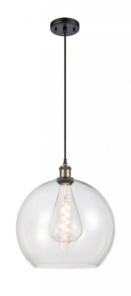 Athens - 1 Light - 14 inch - Black Antique Brass - Cord hung - Pendant