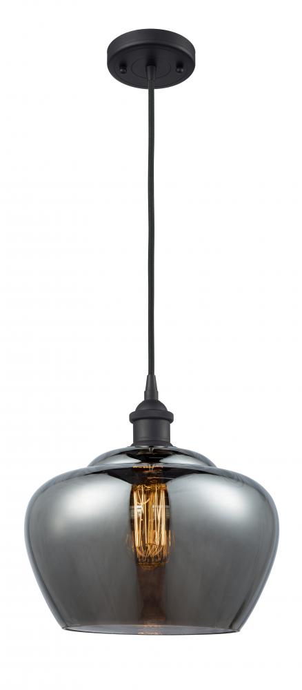 Fenton - 1 Light - 11 inch - Matte Black - Cord hung - Mini Pendant