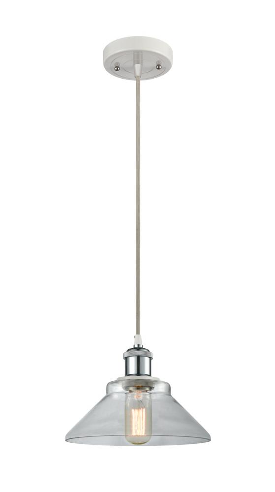 Orwell - 1 Light - 8 inch - White Polished Chrome - Cord hung - Mini Pendant