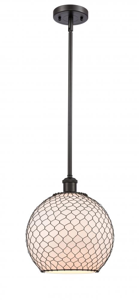 Farmhouse Chicken Wire - 1 Light - 10 inch - Oil Rubbed Bronze - Mini Pendant