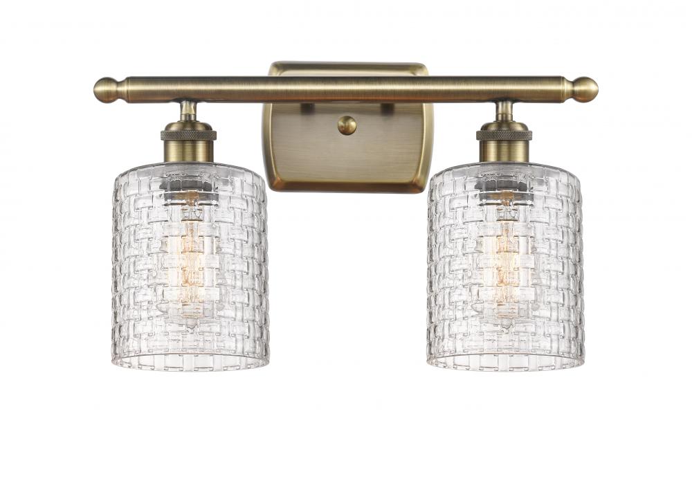 Cobbleskill - 2 Light - 15 inch - Antique Brass - Bath Vanity Light