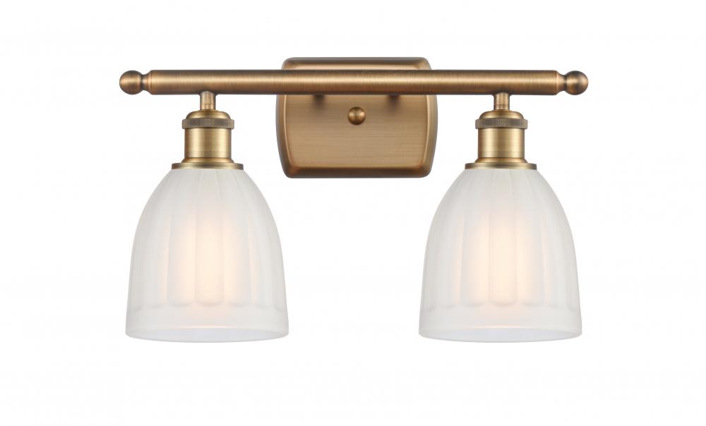 Brookfield - 2 Light - 16 inch - Brushed Brass - Bath Vanity Light