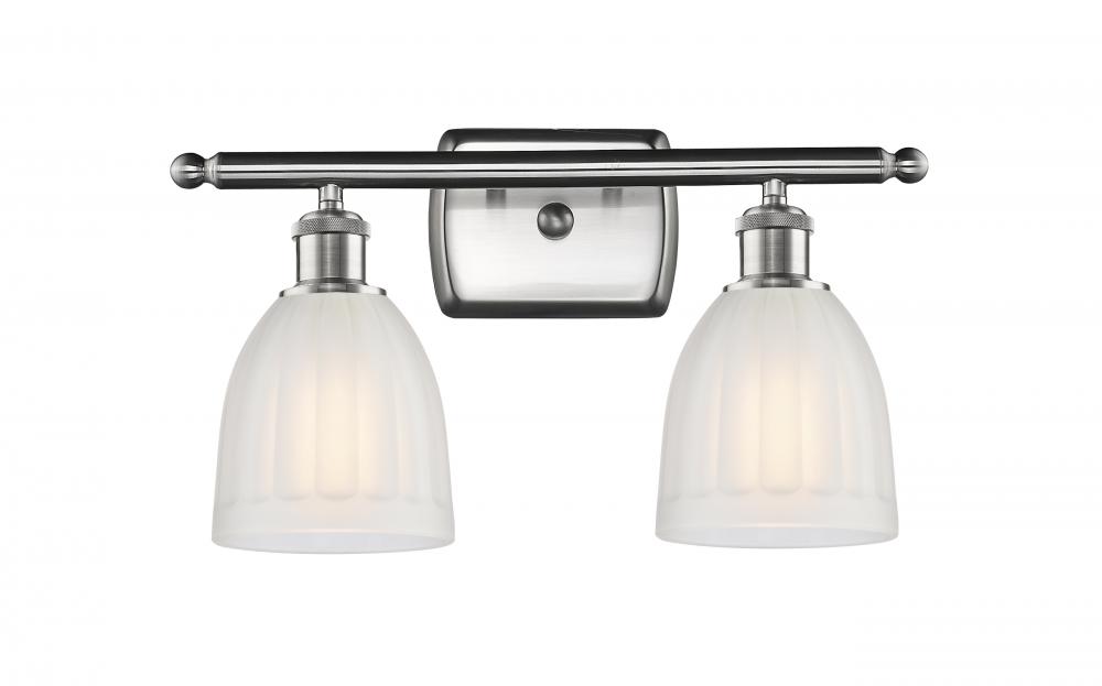 Brookfield - 2 Light - 16 inch - Brushed Satin Nickel - Bath Vanity Light