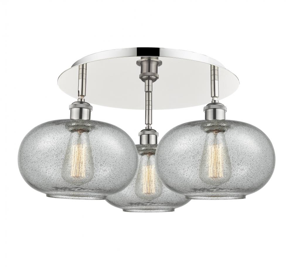 Gorham - 3 Light - 21 inch - Polished Nickel - Flush Mount