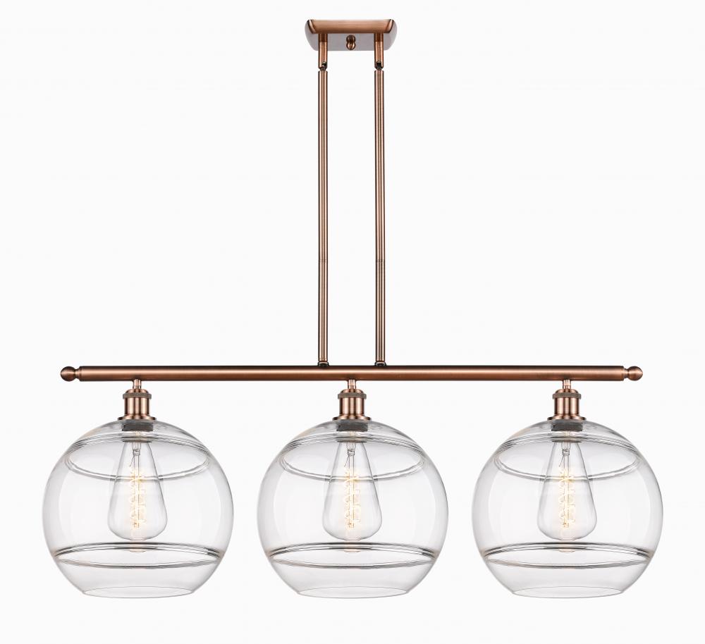 Rochester - 3 Light - 39 inch - Antique Copper - Cord hung - Island Light