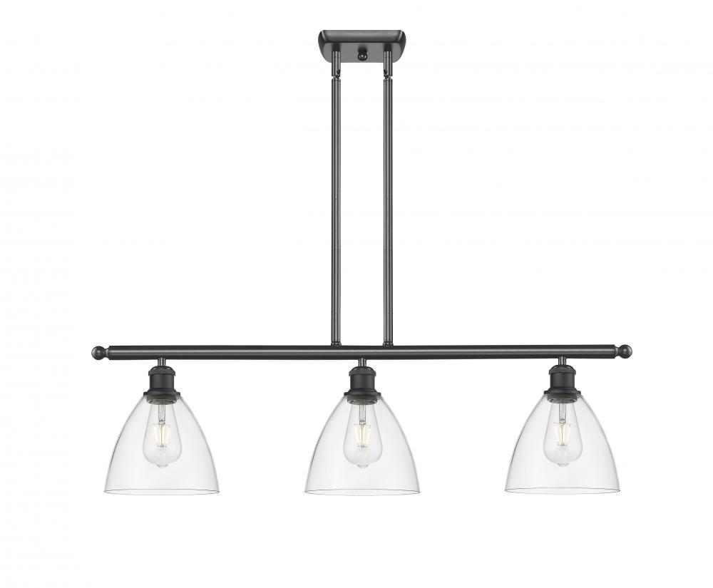 Bristol - 3 Light - 36 inch - Matte Black - Cord hung - Island Light