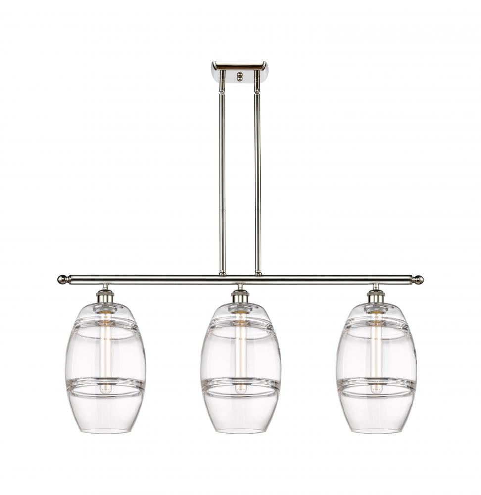 Vaz - 3 Light - 36 inch - Polished Nickel - Cord hung - Island Light