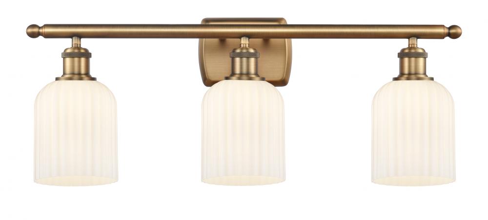 Bridal Veil - 3 Light - 25 inch - Brushed Brass - Bath Vanity Light