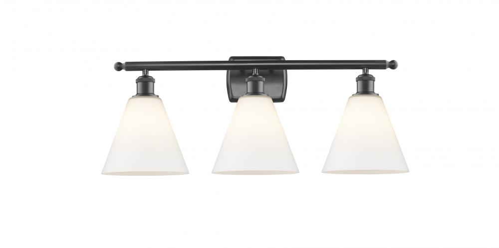 Berkshire - 3 Light - 28 inch - Matte Black - Bath Vanity Light