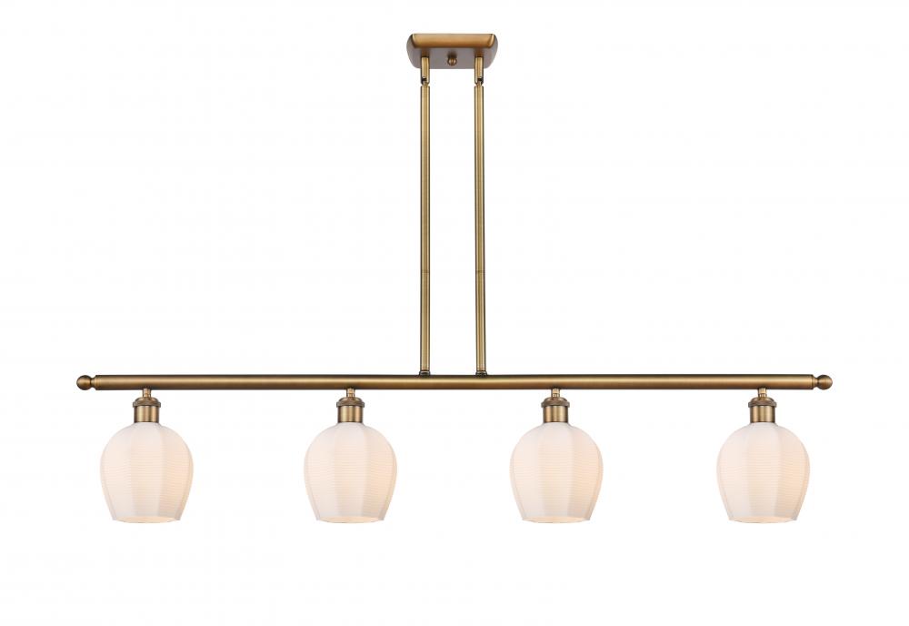 Norfolk - 4 Light - 48 inch - Brushed Brass - Cord hung - Island Light