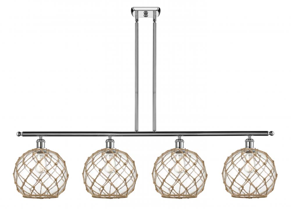 Farmhouse Rope - 4 Light - 48 inch - Polished Chrome - Cord hung - Island Light