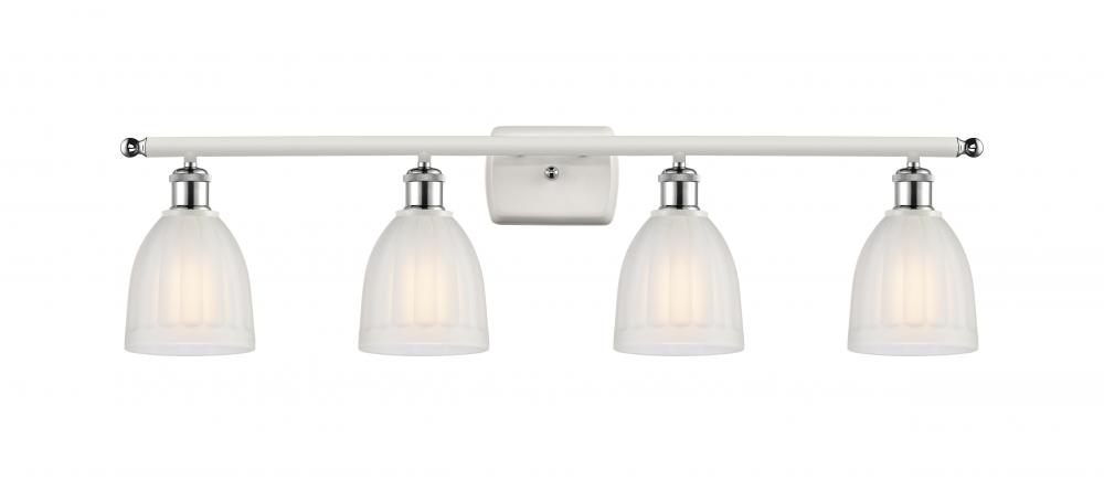 Brookfield - 4 Light - 36 inch - White Polished Chrome - Bath Vanity Light