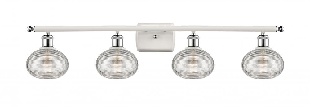 Ithaca - 4 Light - 36 inch - White Polished Chrome - Bath Vanity Light