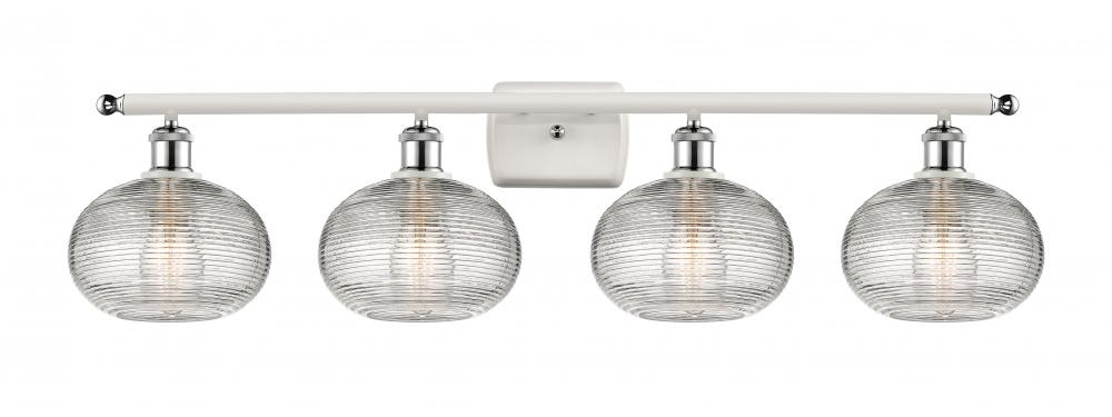 Ithaca - 4 Light - 38 inch - White Polished Chrome - Bath Vanity Light