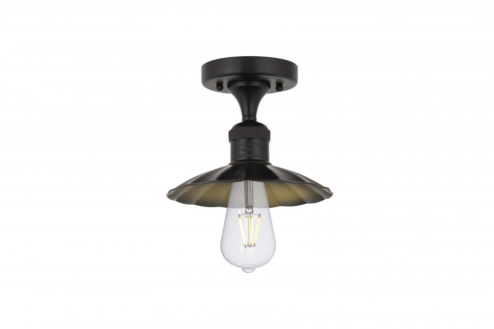 Scallop - 1 Light - 8 inch - Matte Black - Semi-Flush Mount