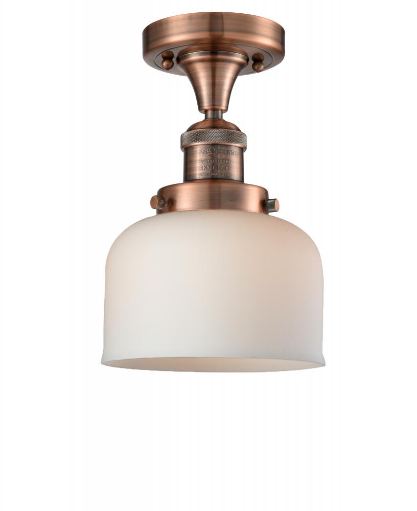 Bell - 1 Light - 8 inch - Antique Copper - Semi-Flush Mount