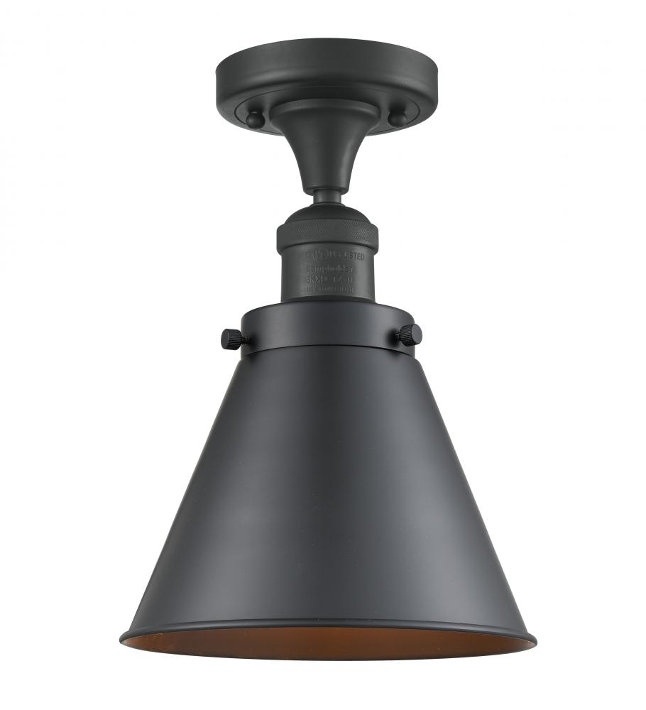 Appalachian - 1 Light - 8 inch - Matte Black - Semi-Flush Mount