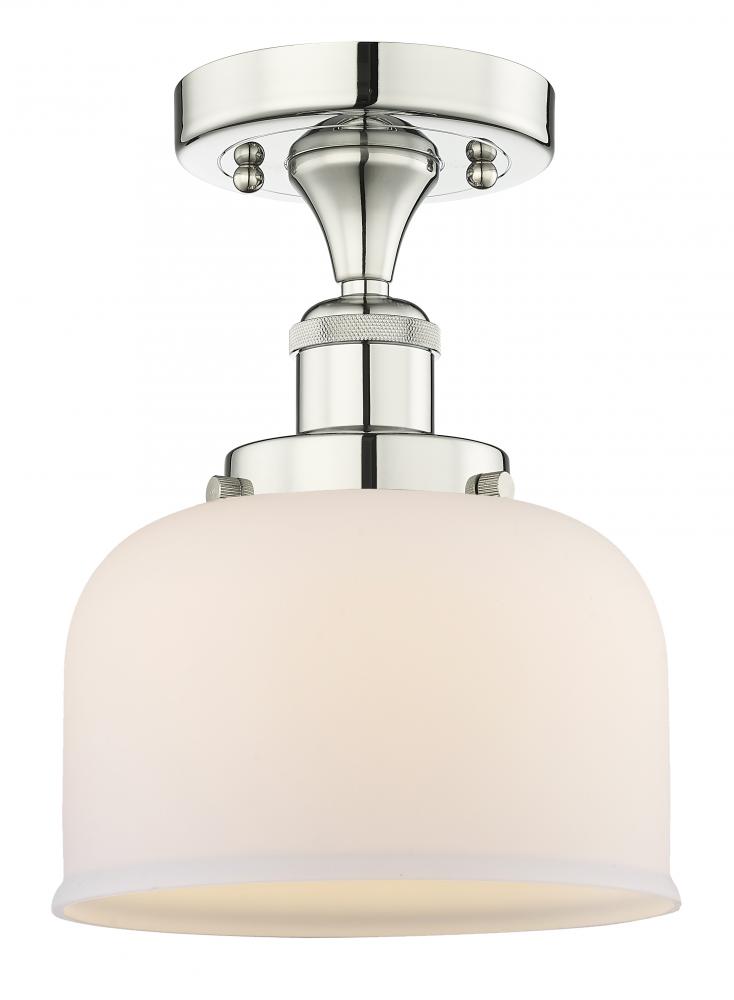 Bell - 1 Light - 8 inch - Polished Nickel - Semi-Flush Mount