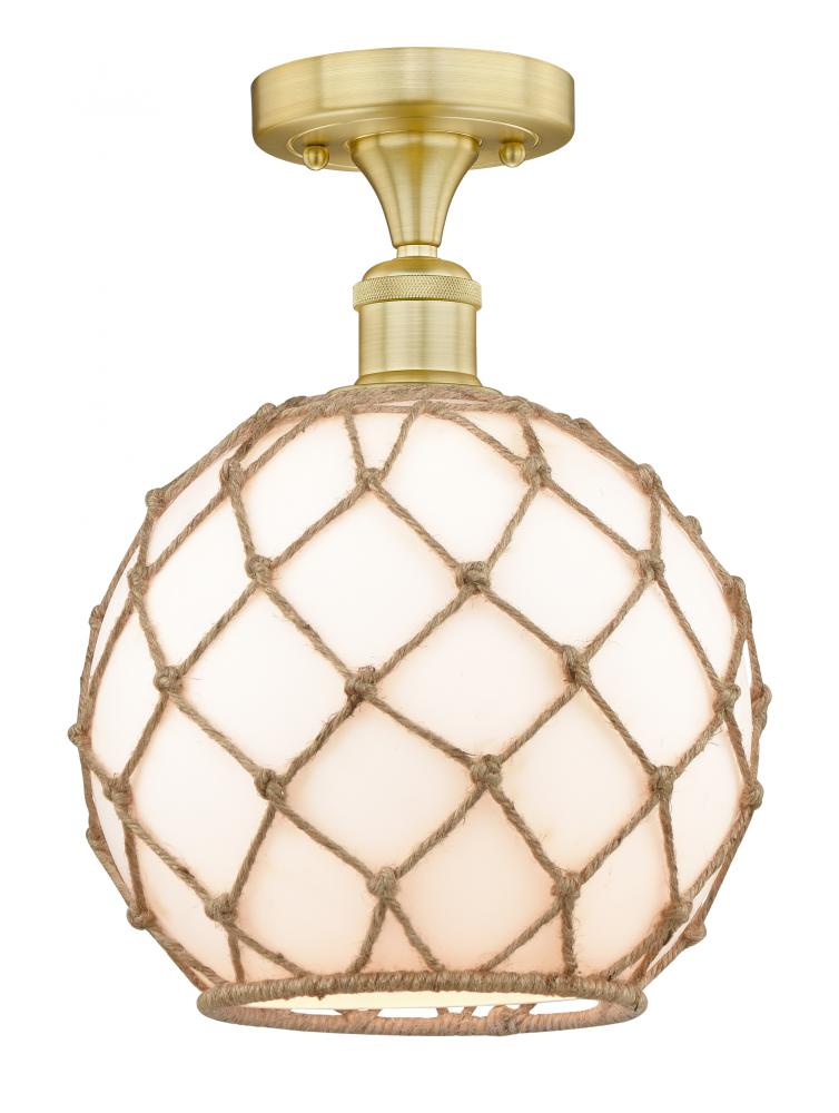 Farmhouse Rope - 1 Light - 10 inch - Satin Gold - Semi-Flush Mount