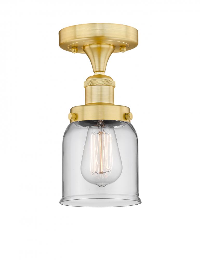 Bell - 1 Light - 5 inch - Satin Gold - Semi-Flush Mount